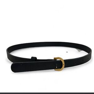 Christian Dior Paris Leather Belt Black Gold Buckle T38 Made in Italy